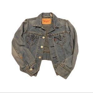 Levi’s Jean Jacket Distressed Type 1 Iconic Jacket Blue